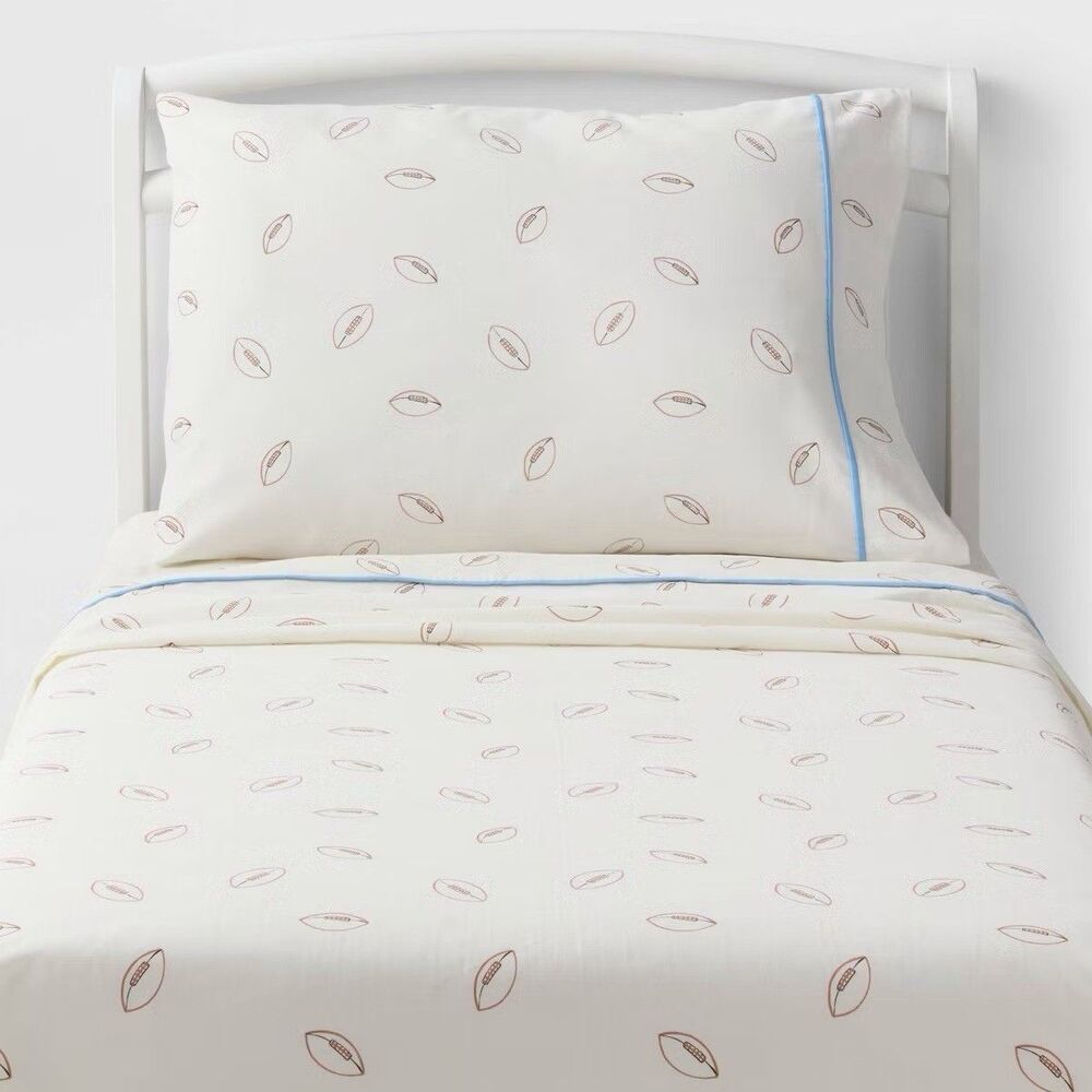 Pillowfort Full Football Cotton Sheet Set Kids Sports Bedding